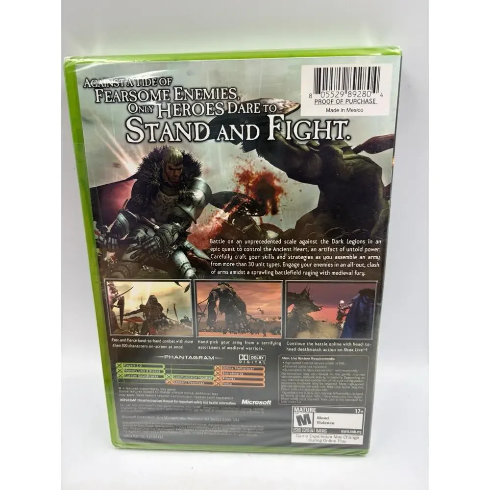 NEW SEALED Kingdom Under Fire: The Crusaders 2004 Microsoft Xbox Video Game